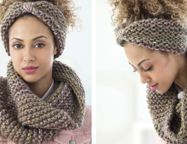 Boro Park Cowl and Headband [FREE Knitting Pattern] | learnknittingonline.com
