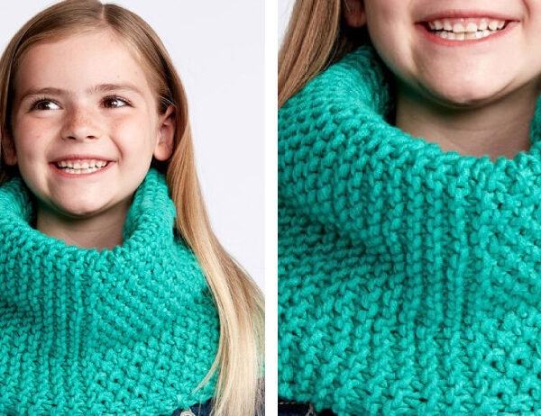 Dual Texture Knit Cowl [FREE Knitting Pattern] | learnknittingonline.com