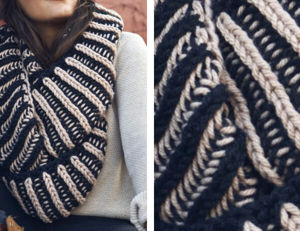 Easy Infinity Scarf Knitting Pattern [FREE Knitting Pattern] | learnknittingonline.com