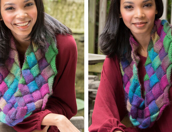 Entrelac Knitted Cowl [FREE Knitting Pattern] | learnknittingonline.com