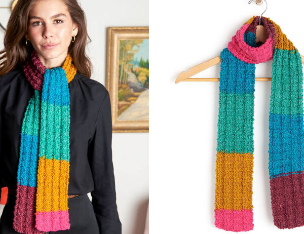 Heartwarming Knitted Scarf [FREE Knitting Pattern] | learnknittingonline.com