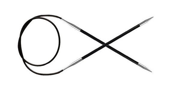 A black carbon fiber circular knitting needles