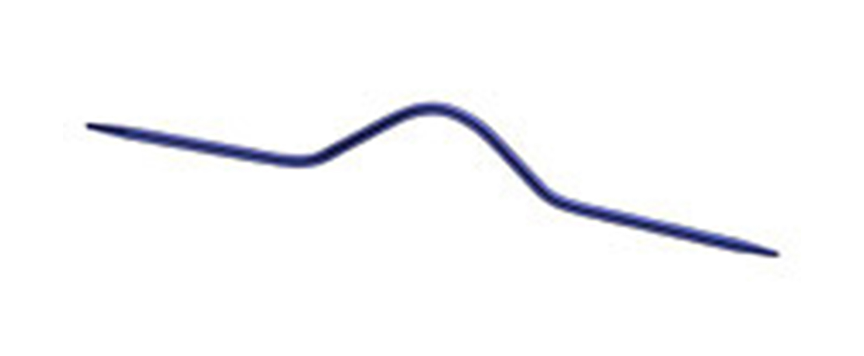 A blue plastic cable knitting needle