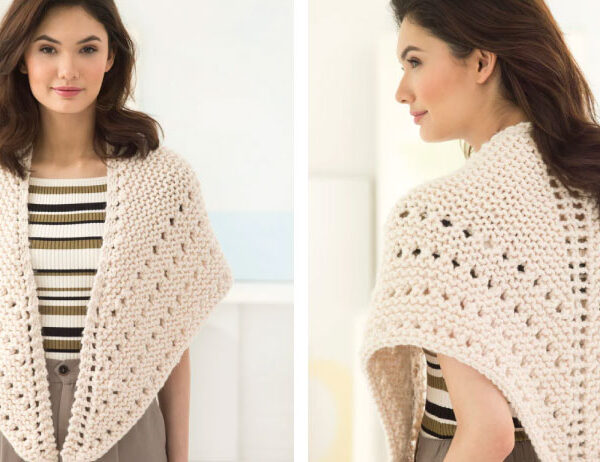 Lady Violet Knit Shawl [FREE Knitting Pattern] | learnknittingonline.com