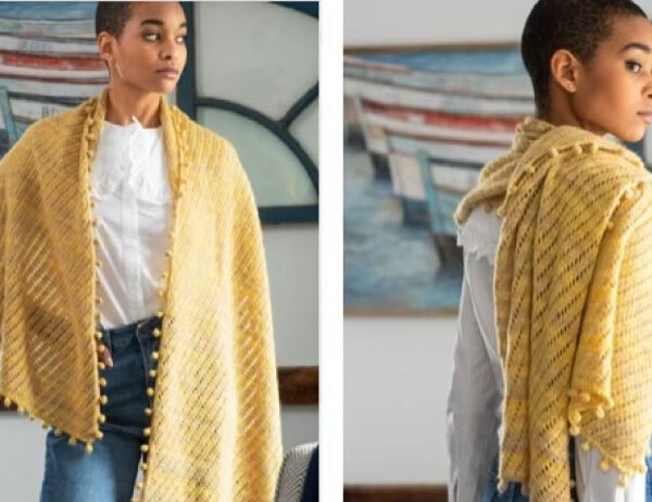 Strawflower Scarf [FREE Knitting Pattern] | learnknittingonline.com