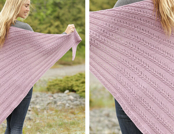 Pink Cascade Knit Shawl [FREE Knitting Pattern] | learnknittingonline.com
