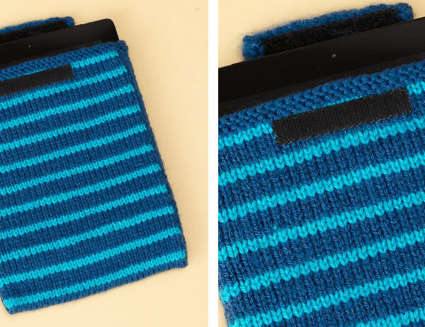 Striped Knit iPad Cover [FREE Knitting Pattern] | learnknittingonline.com