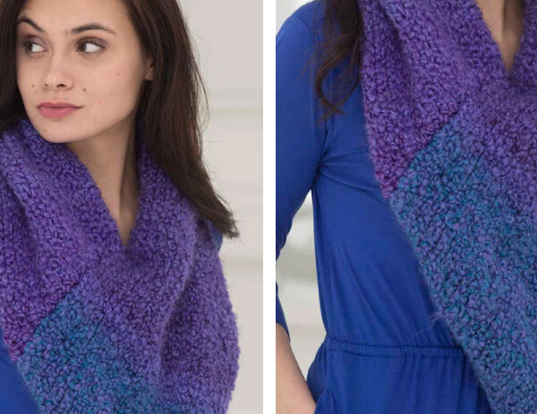 Twilight Delight Knit Cowl [FREE Knitting Pattern] | learnknittingonline.com