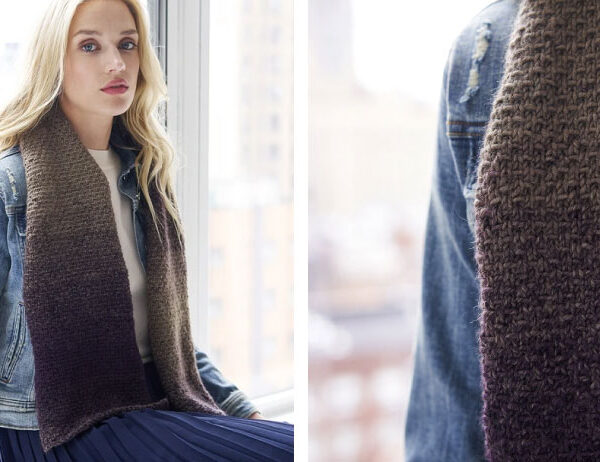 Woven Stitch Knit Scarf [FREE Knitting Pattern] | learnknittingonline.com
